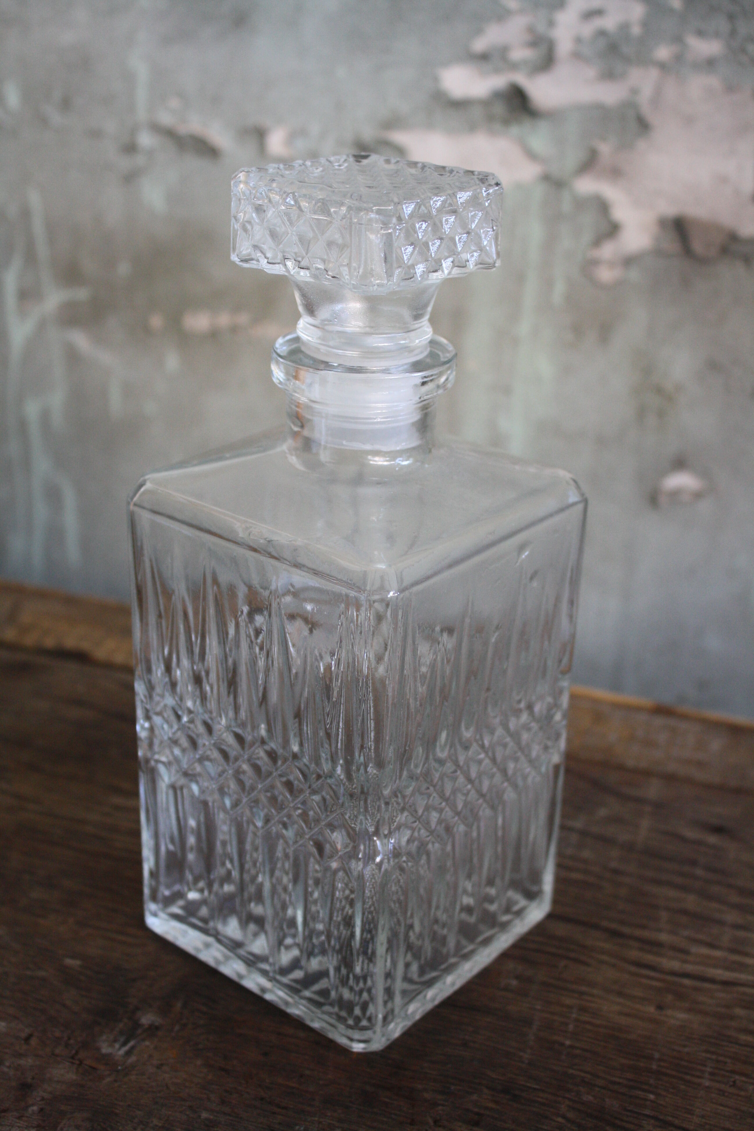 Striped glass whisky carafe
