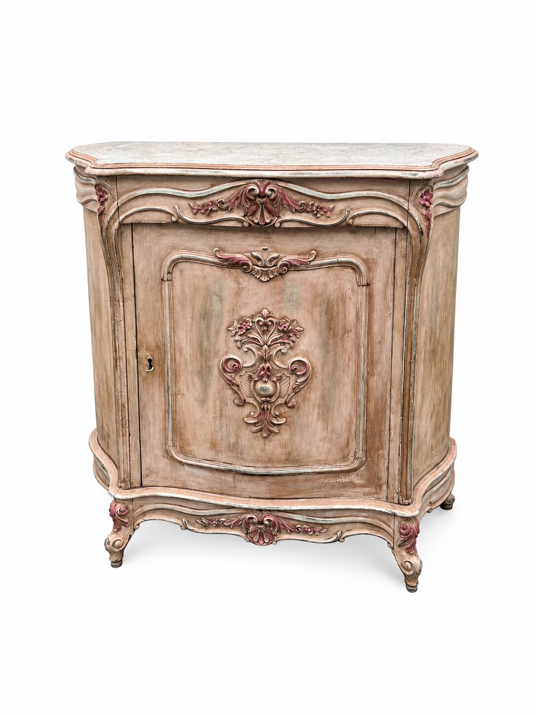 Louis XV style side table – door carved with floral decoration