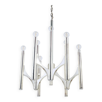Mid-Century Lustre Gaetano Sciolari Sirius Silvered, Lightolier, Italy