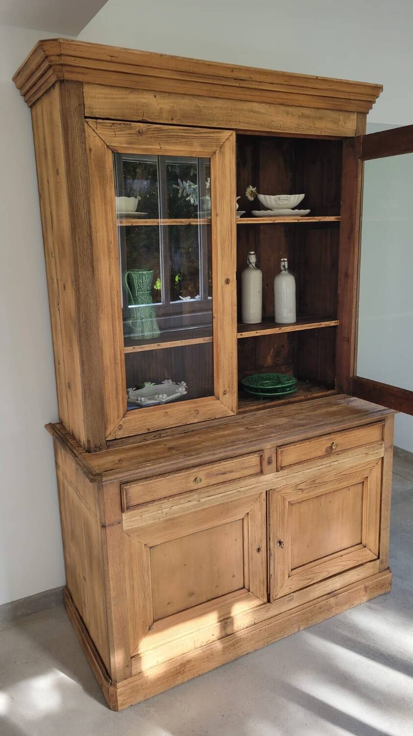 Sideboard curiosity cabinet made of solid antique wood