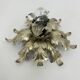 Hollywood regency leaf flower ceiling light flush mount , 1970s
