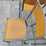 Set of three vintage school chairs