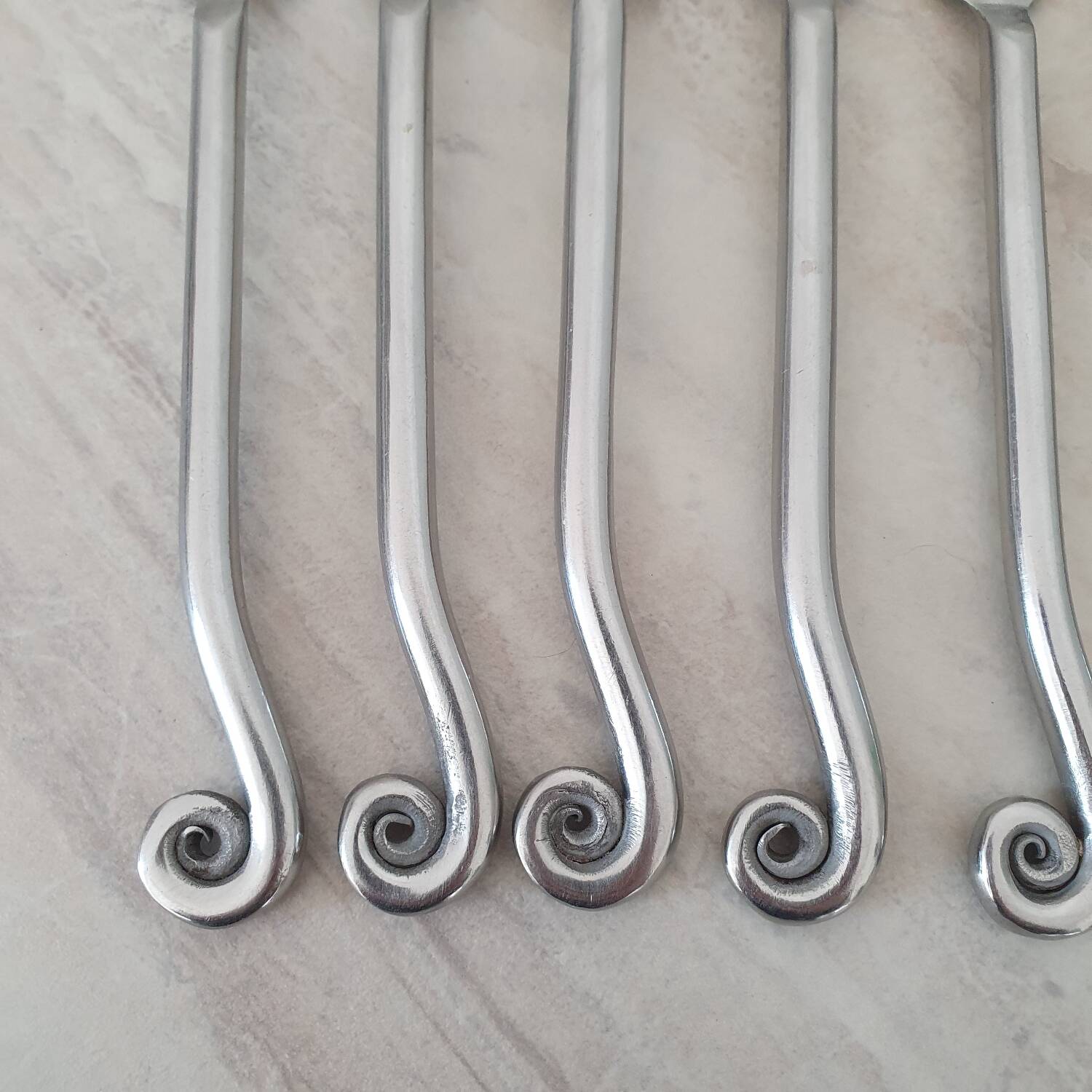 Twisted metal forks / spiral cutlery / twist