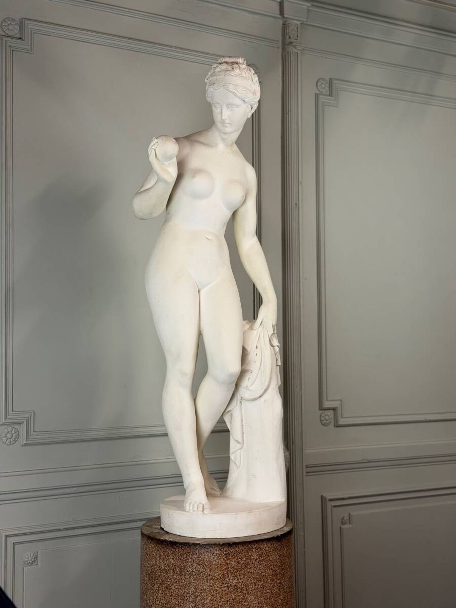 Venus with the Apple, based on the model by Bertel Thorvaldsen in reconstructed marble, 20th century.