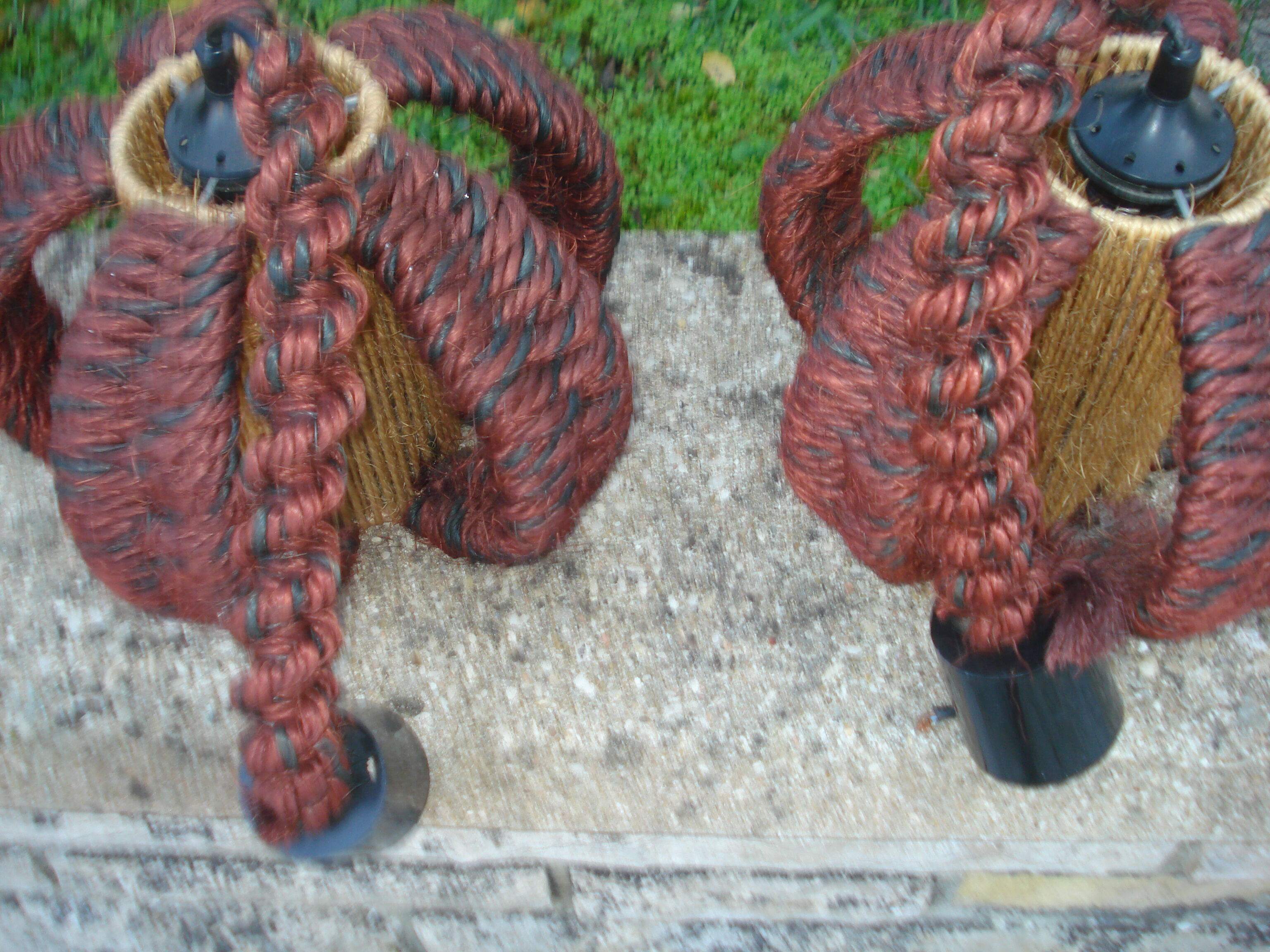Pair of braid rope hanging  1960/70