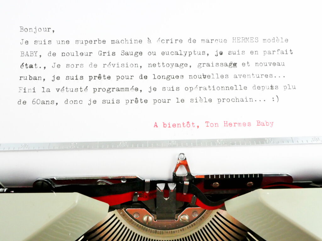 Grey Sage baby hermes typewriter