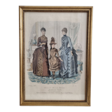 Framed fashion engraving 1886 fashion review