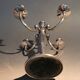 Chandelier à 5 bougies en métal argenté, Angleterre 1960