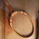 Vintage blond wood tennis racket