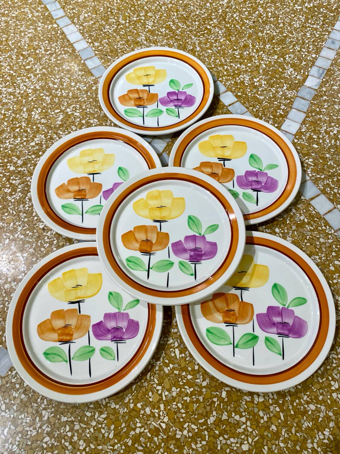 Set of 6 Anemone dessert plates from DIGOIN Sarreguemines