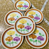 Set of 6 Anemone dessert plates from DIGOIN Sarreguemines
