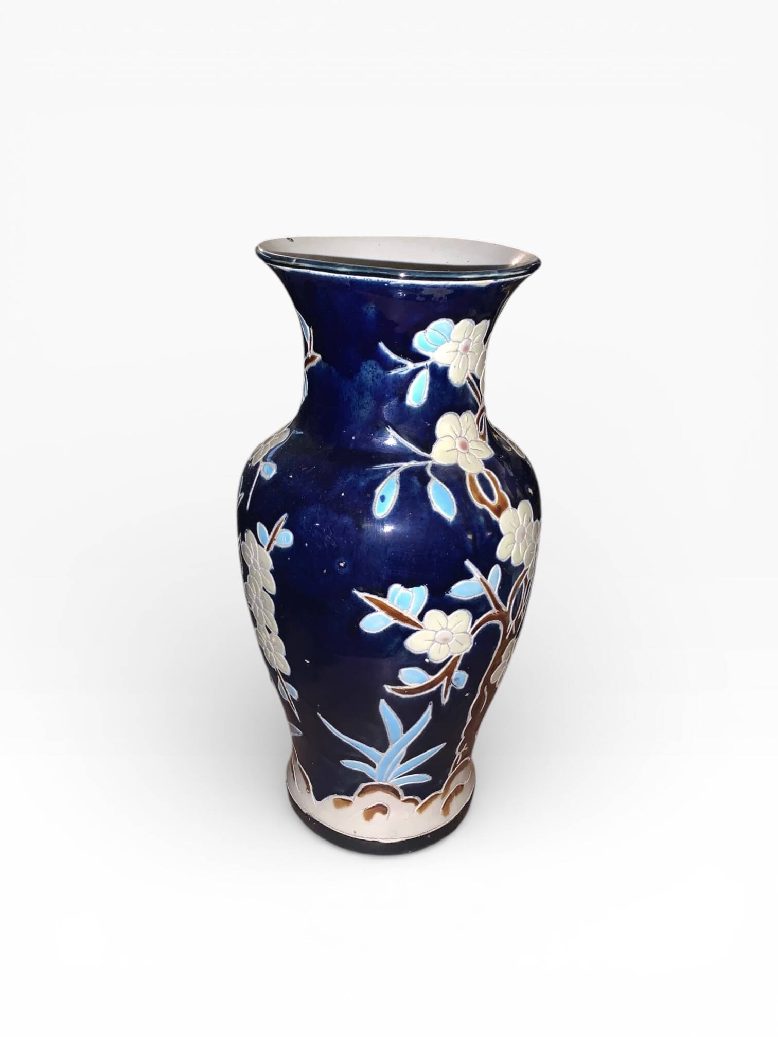 Antique Glazed Ceramic Vase – Cherry Blossom Decoration – Style J