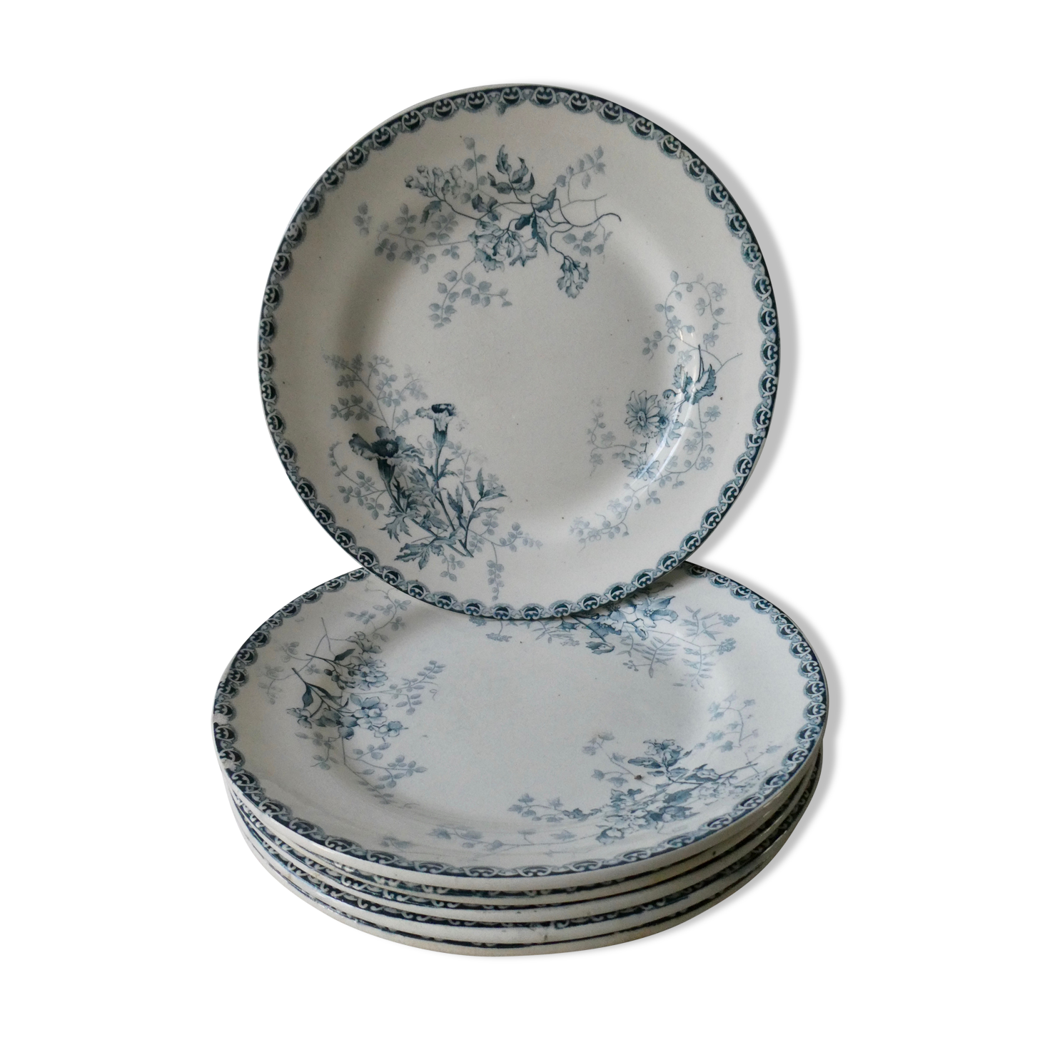 Set of 6 flat plates Roscoff, Choisy king The King Boulenger Iron land
