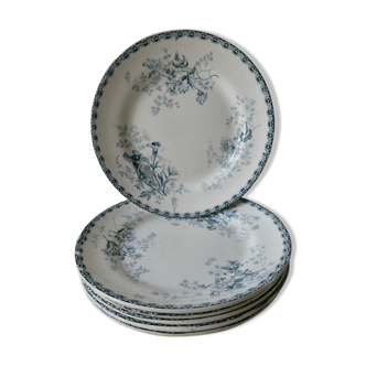 Set of 6 flat plates Roscoff, Choisy king The King Boulenger Iron land