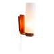 Cilindrical opal glass and bent wood wall lamp