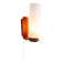 Cilindrical opal glass and bent wood wall lamp