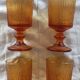 Amber stemmed glass