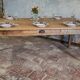 Large authentic farmhouse table made of solid French oak.