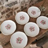 6 gien dessert plates, liseron