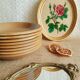 Ensemble de 8 assiettes creuses grès de brenne France vintage