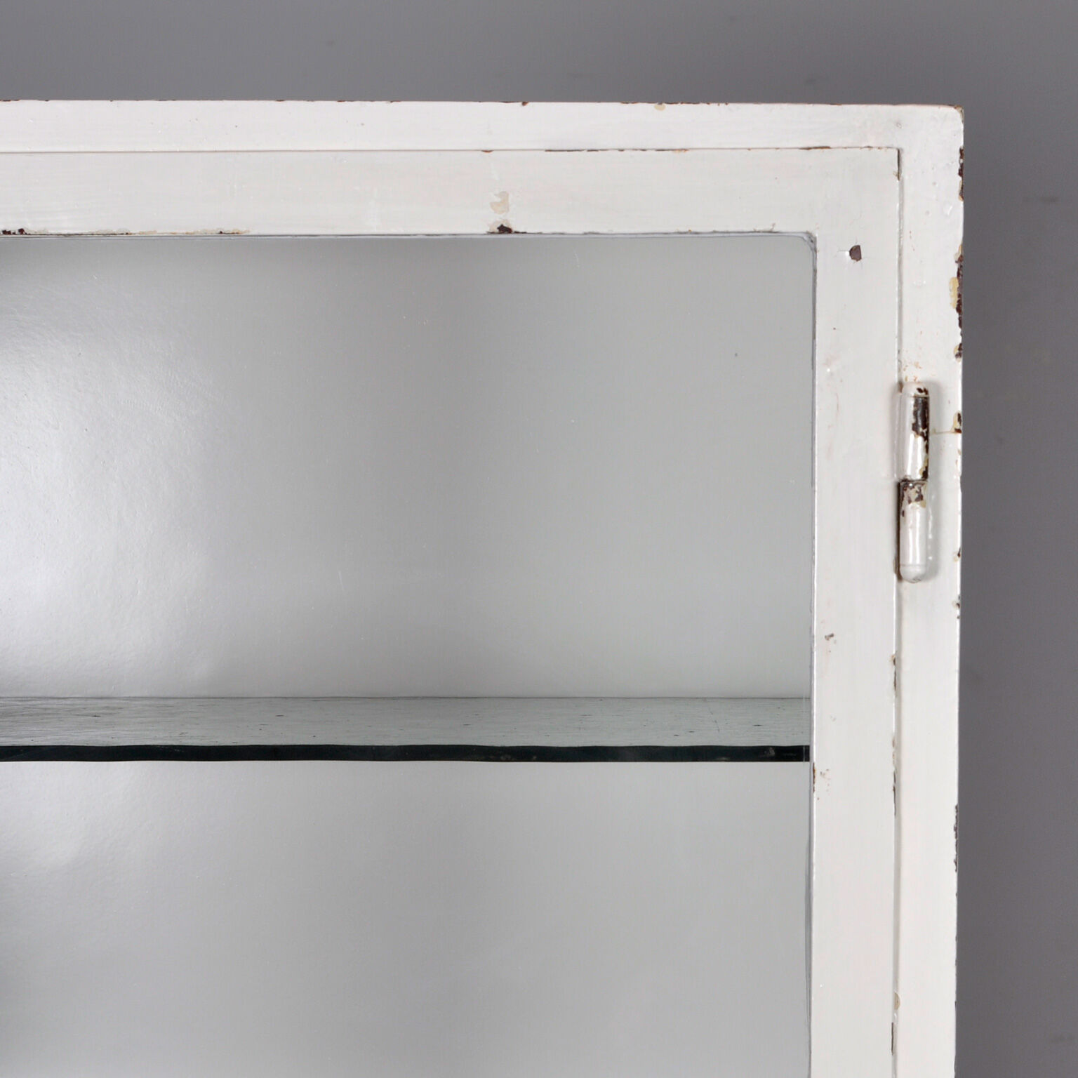 Iron and glass medical display cabinet 1930s