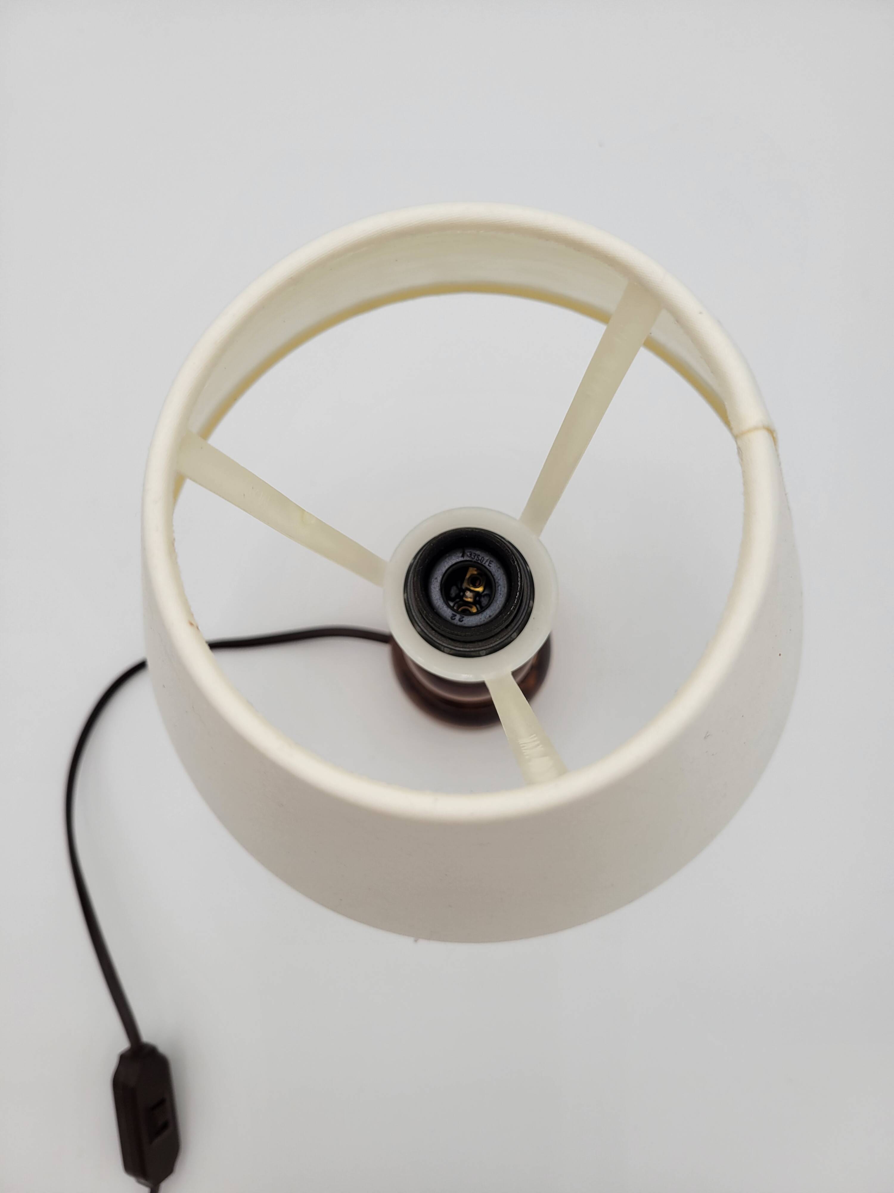 Pair of turned wooden bedside lamps