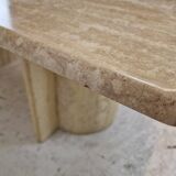 Italian Coffee Table in Travertine, 1980s