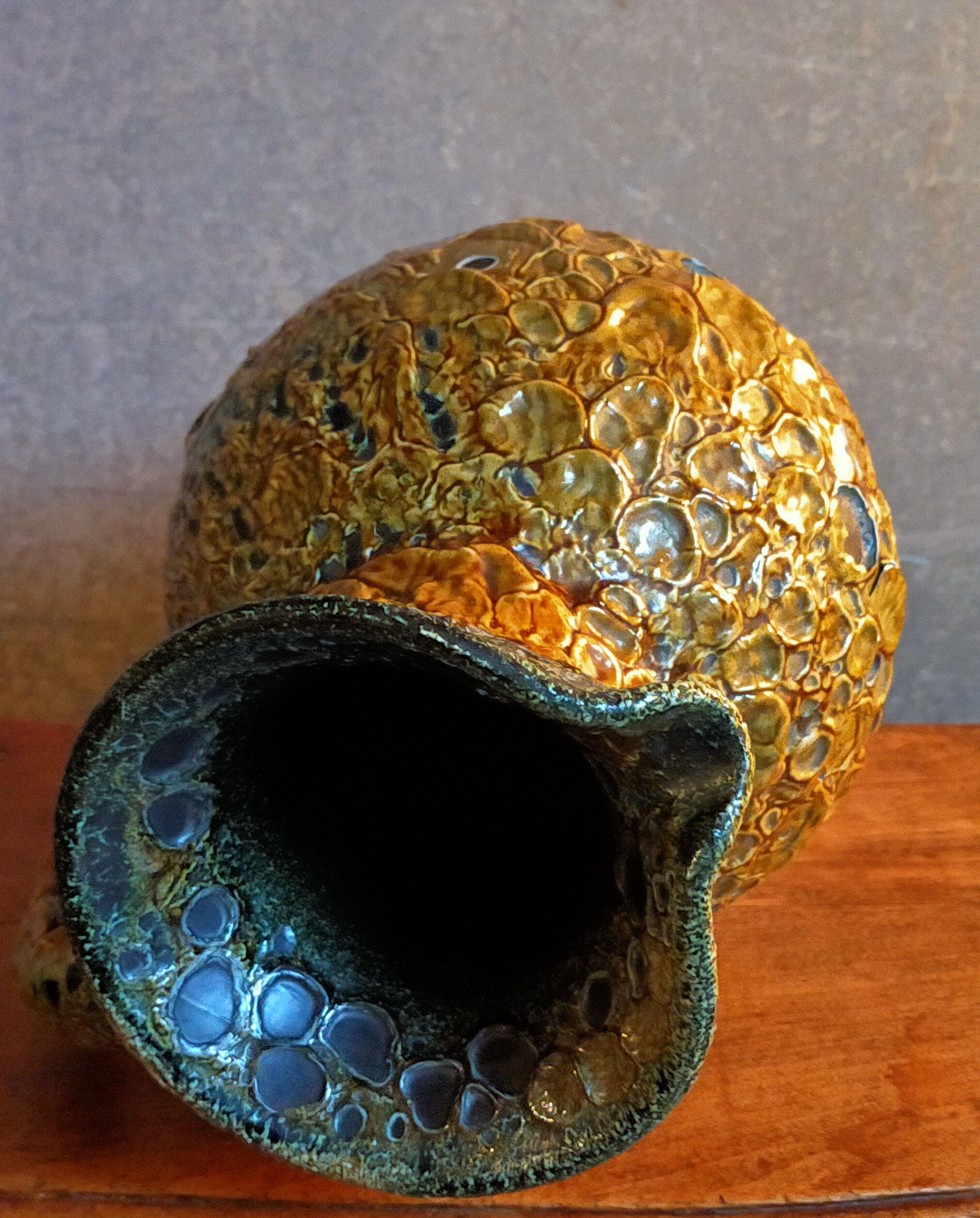 Vintage ceramic pitcher Fat Lava foams glaciers LE CYCLOPE, Annecy