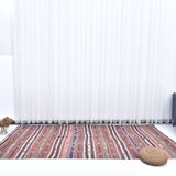 5x11 Red Blue Vintage Kilim Rug 149x326Cm