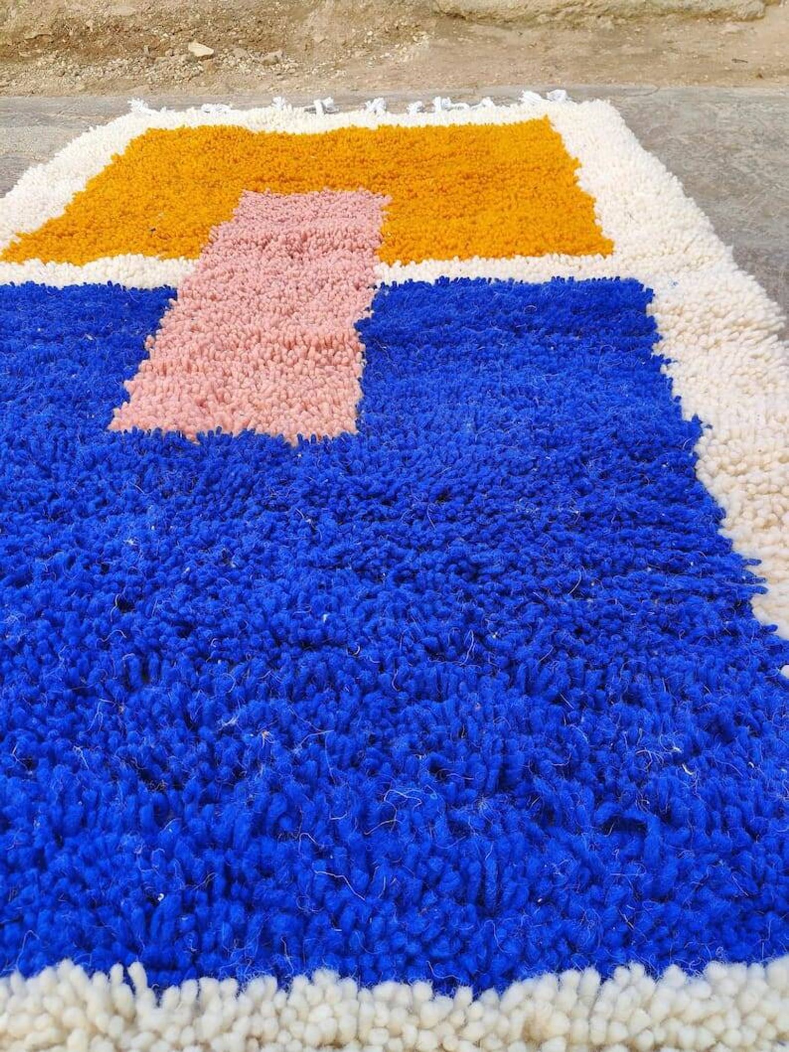 Tapis en laine pure fait main traditionnelle 1,5/2,5 m