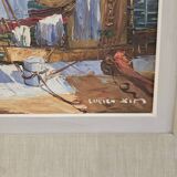 St Tropez port scene by Lucien Xim