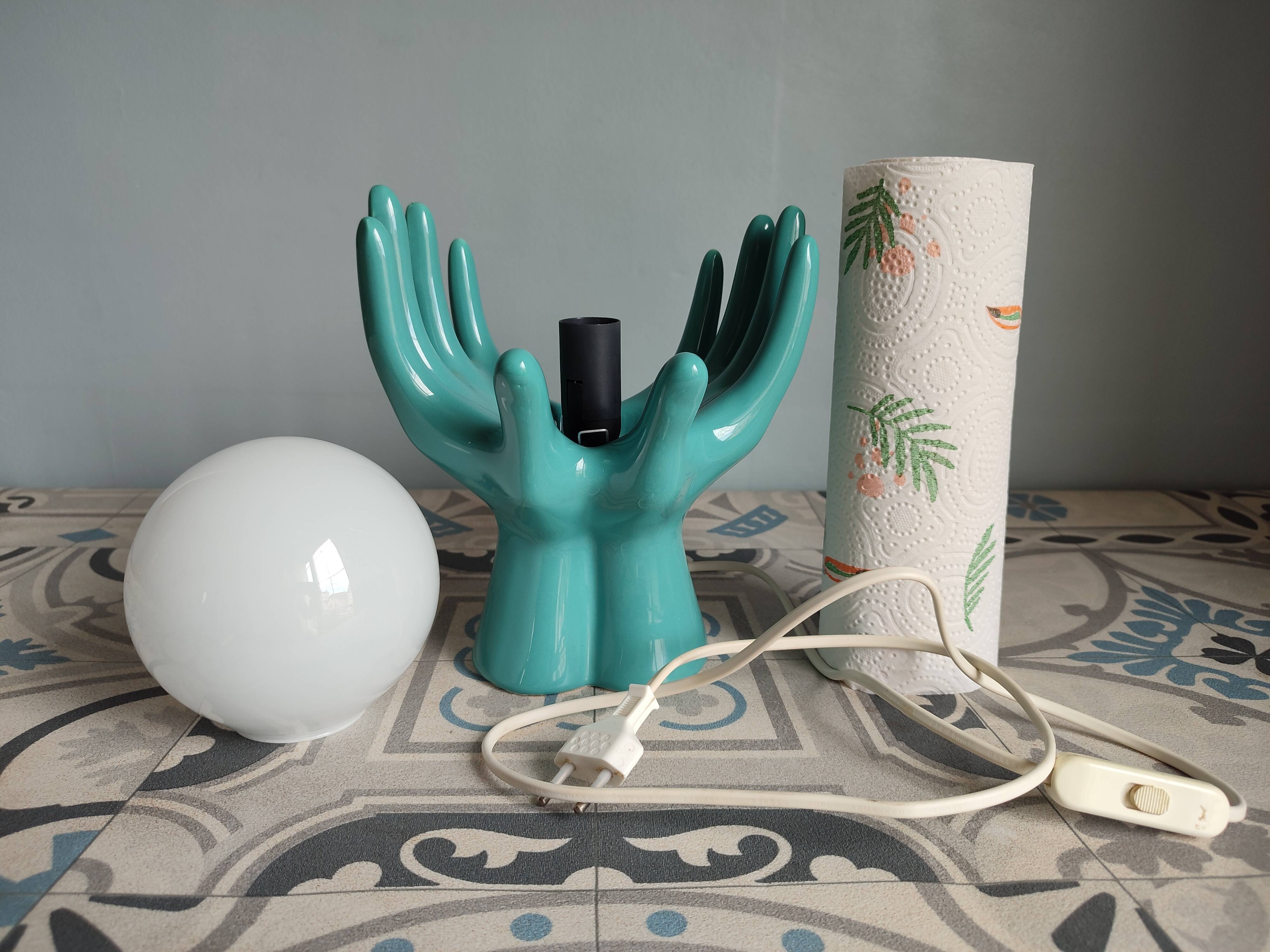 Lampe mains en céramique vintage