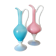 Pair of ewers in pink and blue opaline