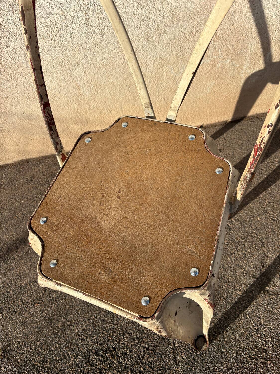 J. Mathieu sheet metal bistro chair