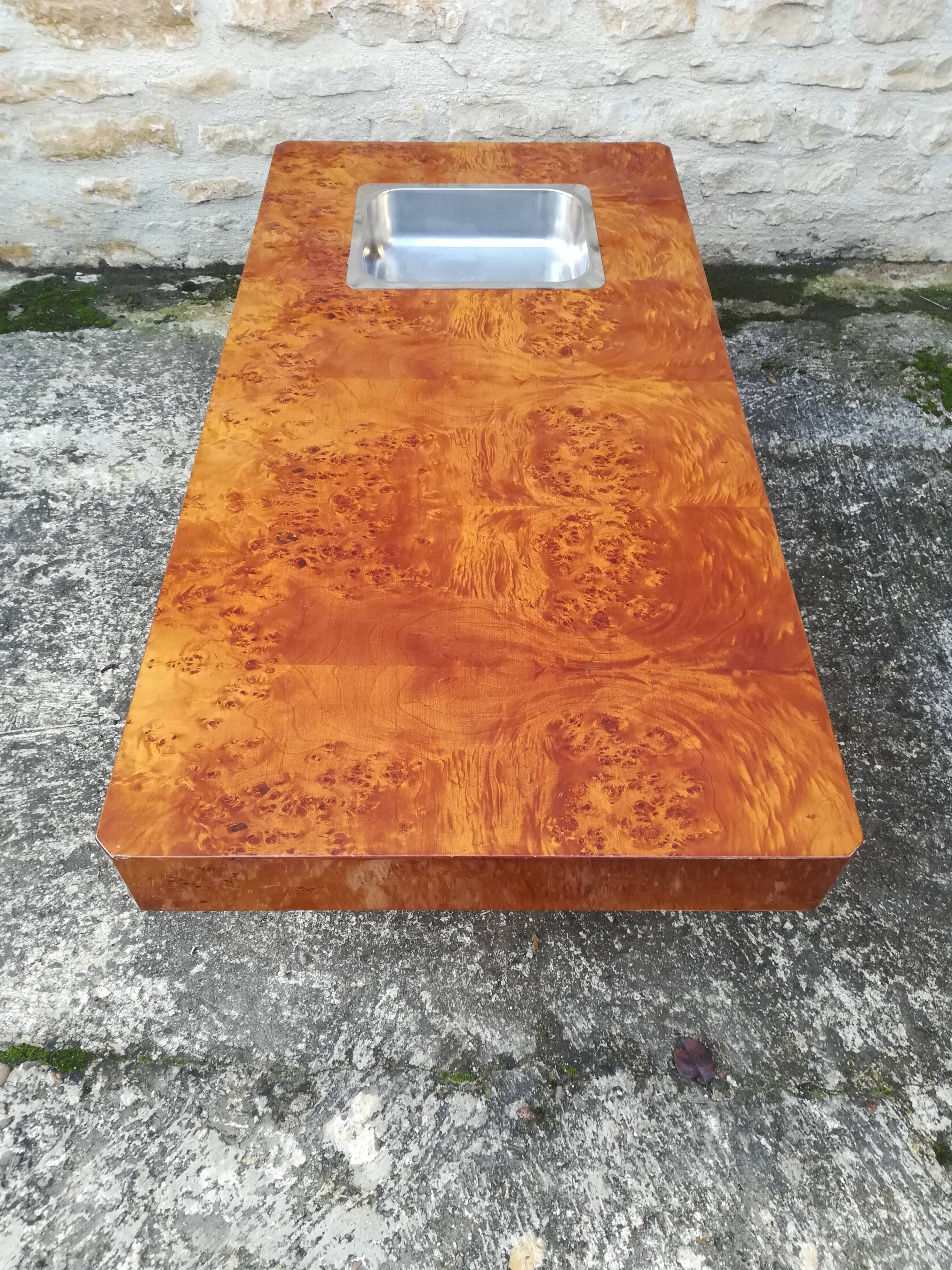 Table basse des années 70 en orme