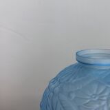 Vase ball art deco in blue glass