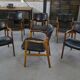 Set of 6 Scandinavian armchairs in leather and rosewood by Gondo Gravesen for Atelier Bondo Gravesen Snedkerier 1960s.