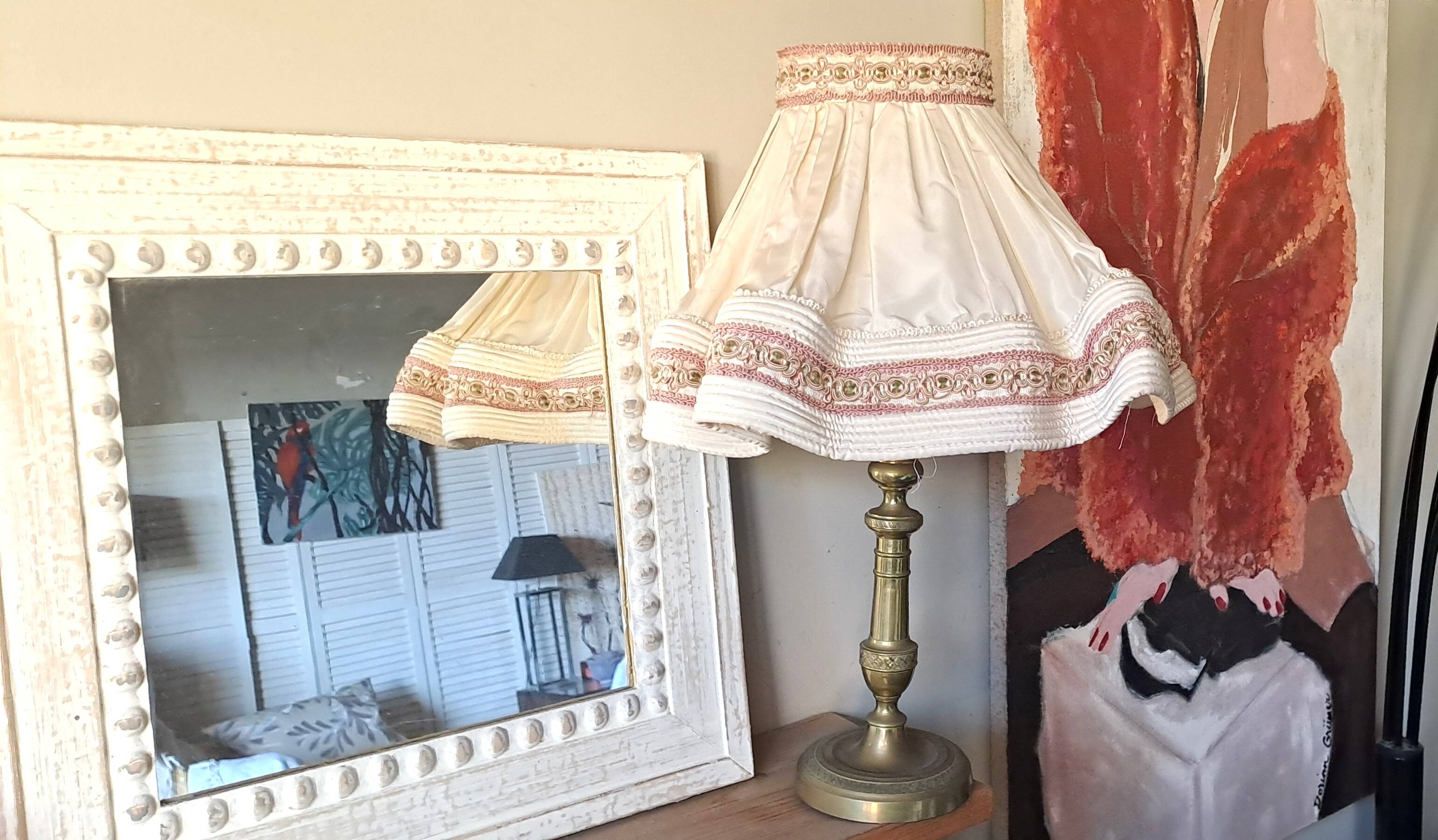 Lampes France 50'S Shabby décoration Pied de lampe en bronze