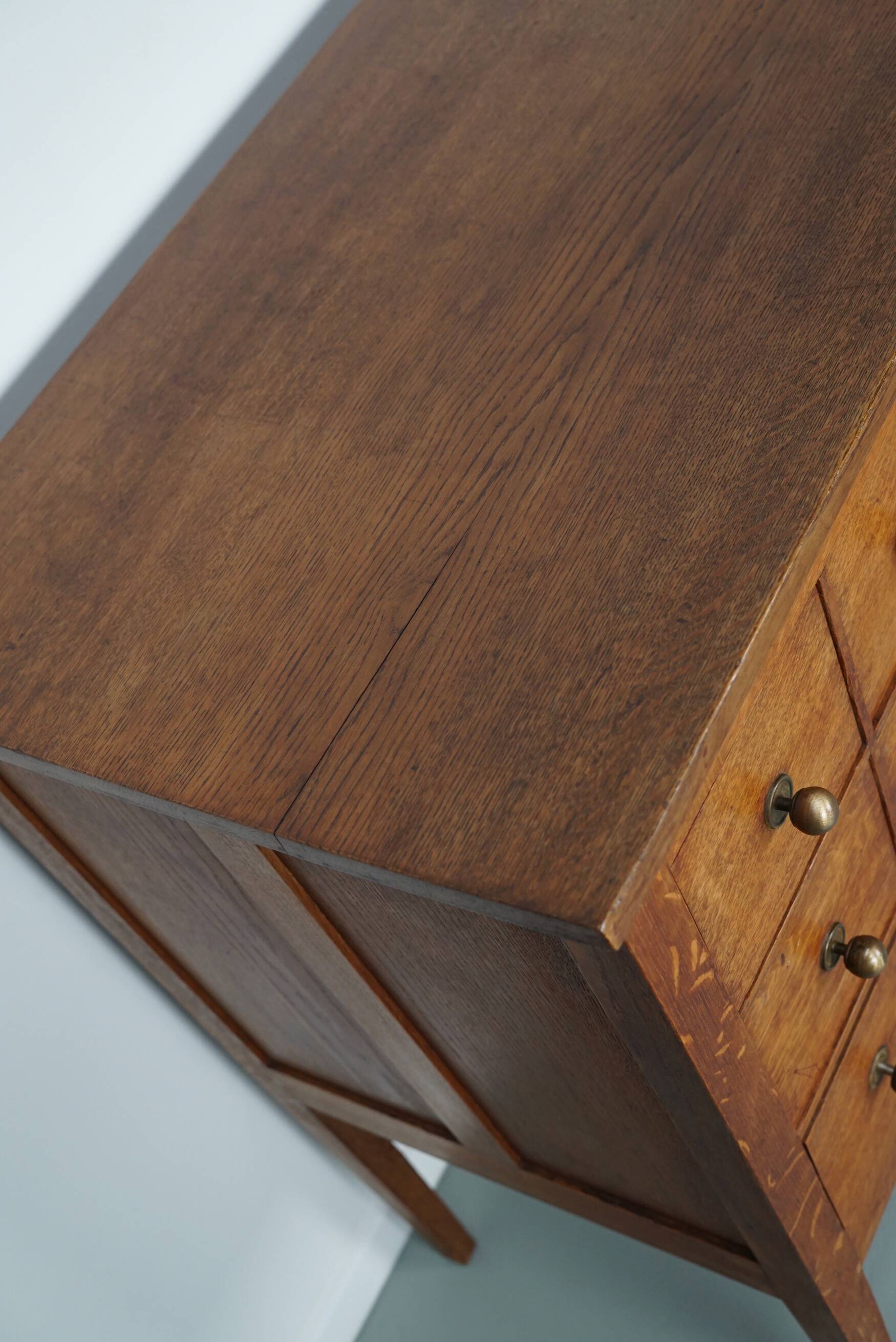 Dutch Oak Apothecary / Filing Cabinet, 1930s