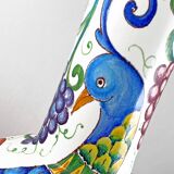 Large 1980s decorative vase hand painted enamel height. 63 cm. Italian manuf. Paolo MARIONI