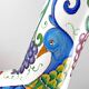 Large 1980s decorative vase hand painted enamel height. 63 cm. Italian manuf. Paolo MARIONI