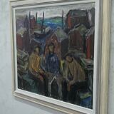 Einar Emland, Scandinavian modern painting, 1960s, Oil on Canvas, Framed