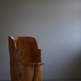 Chaise en souche en bouleau massif par un ébéniste suédois, Wabi Sabi, années 1950