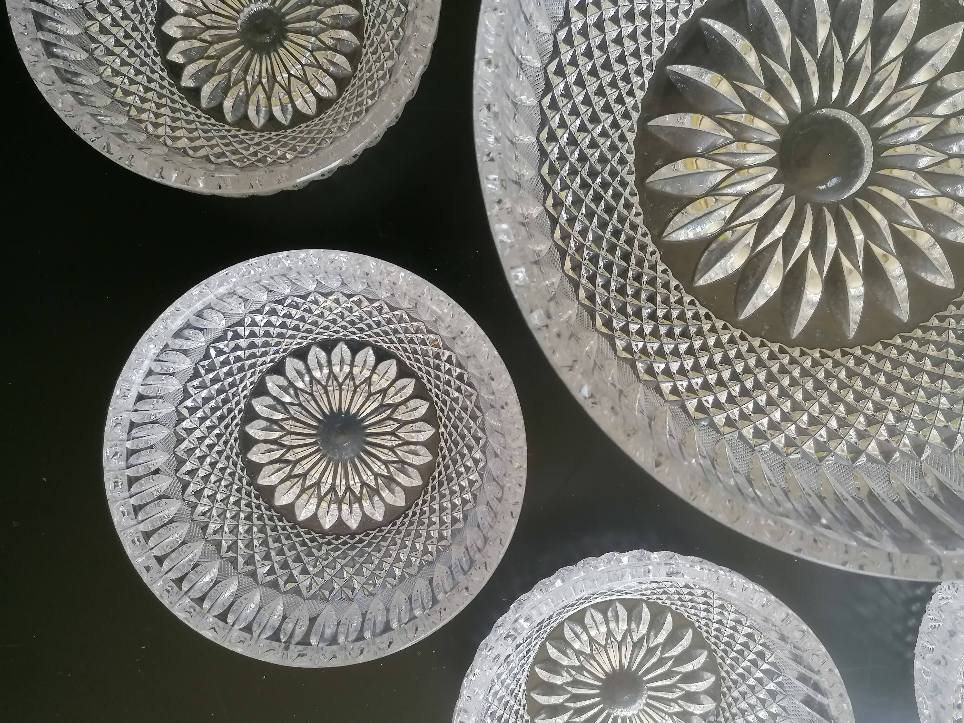 Crystal fruit service with its 8 matching bowls.