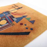Vintage rug, abstract composition inspired by Kandinsky
