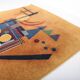 Tapis vintage, composition abstraite inspirée de Kandinsky