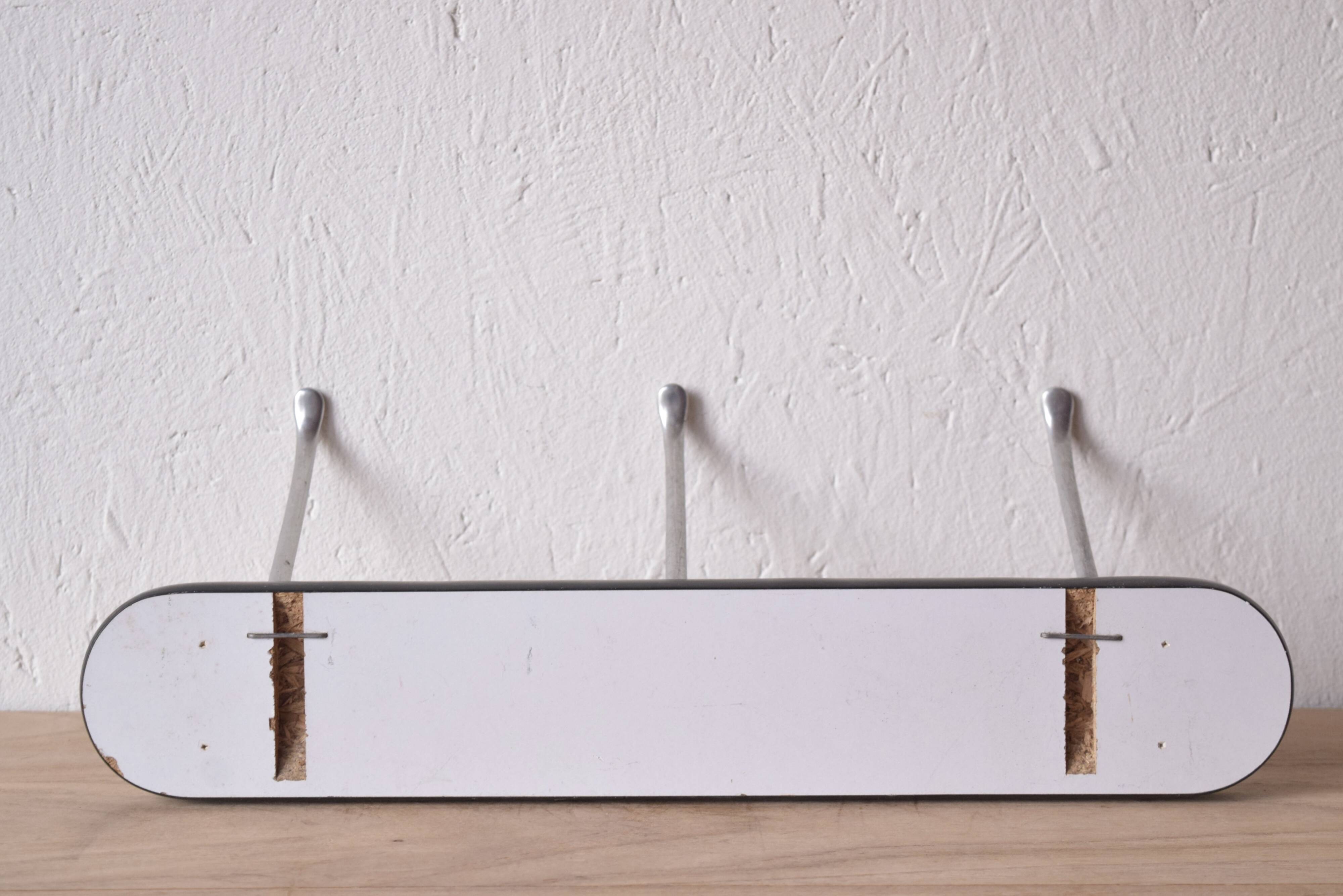 Vintage white Formica coat rack - triple hook