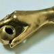 hand bronze art paperweight pen holder early XXth