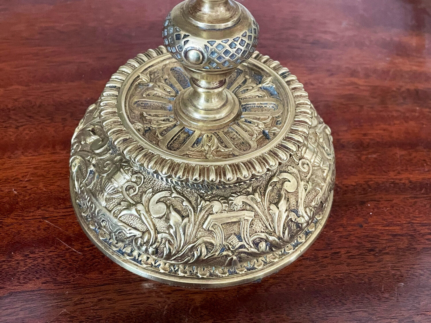 Pair of gilded bronze candlesticks nineteenth