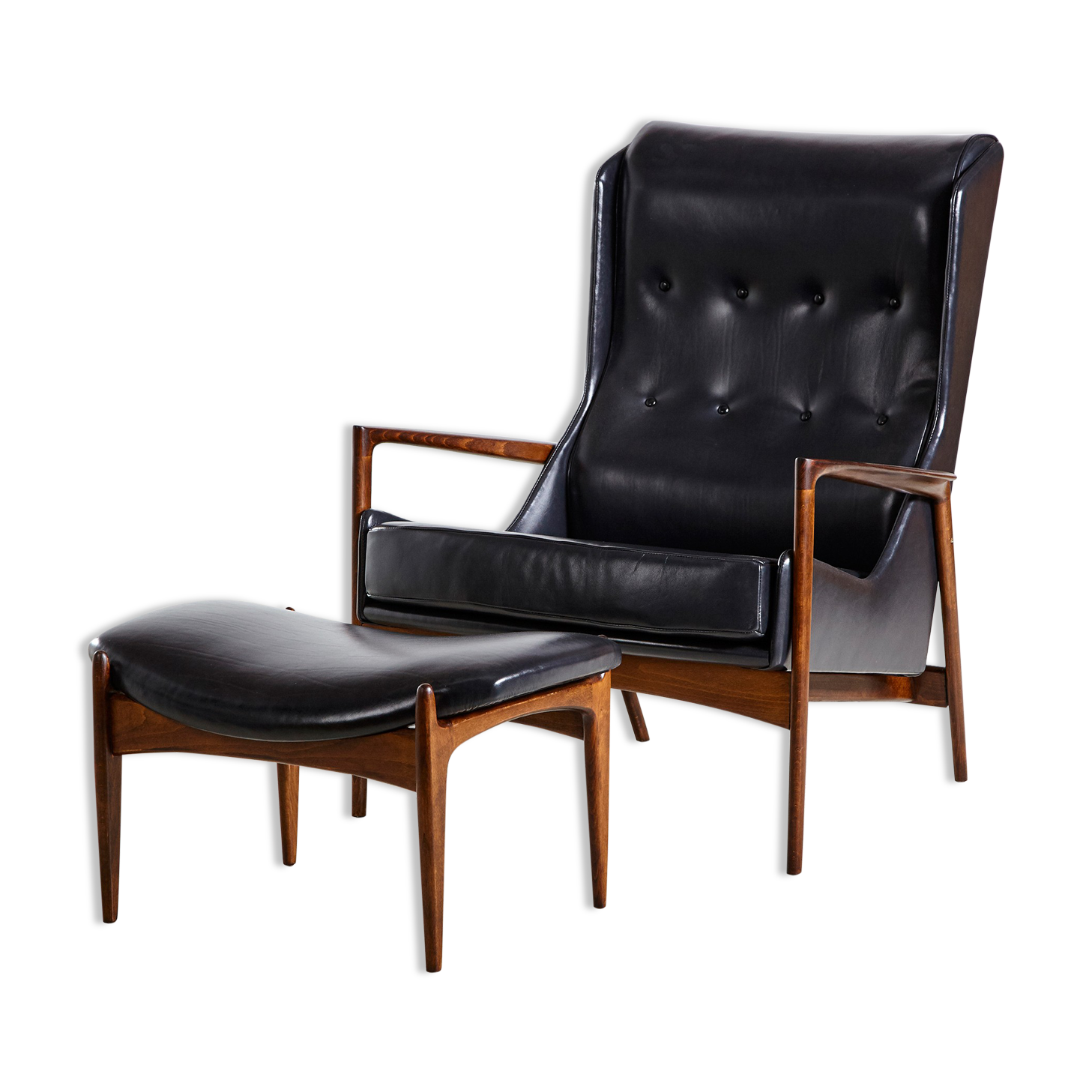 Fauteuil avec repose-pieds d'Ib Kofod Larsen